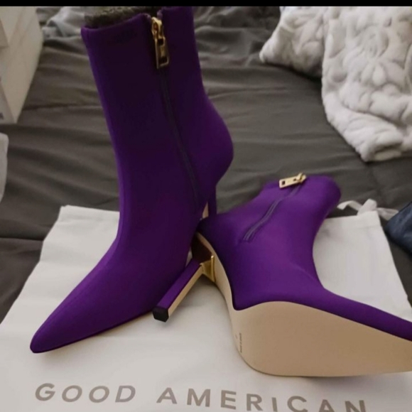 Good American Purple Neoprene Ankle Boots - Picture 2 of 3